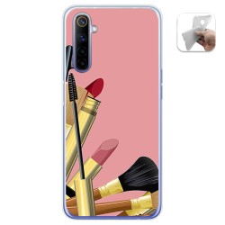 Funda Gel Tpu para Realme 6 diseño Brochas Dibujos