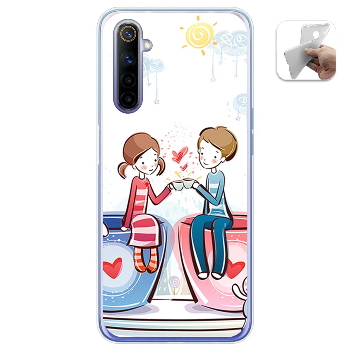 Funda Gel Tpu para Realme 6 diseño Café Dibujos