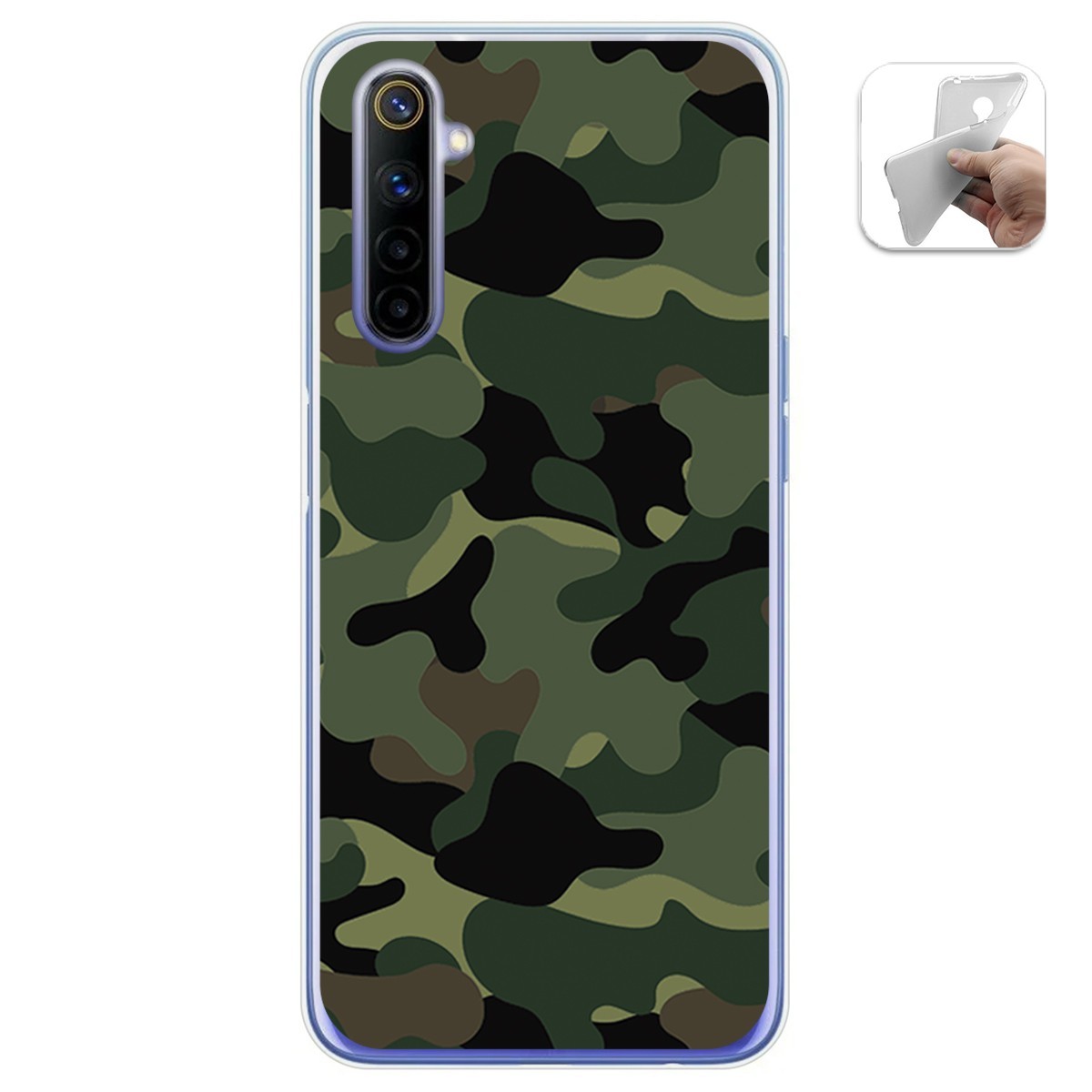 Funda Gel Tpu para Realme 6 diseño Camuflaje Dibujos
