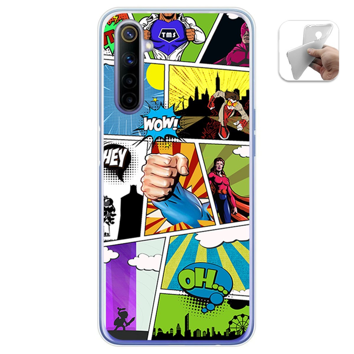 Funda Gel Tpu para Realme 6 diseño Comic Dibujos