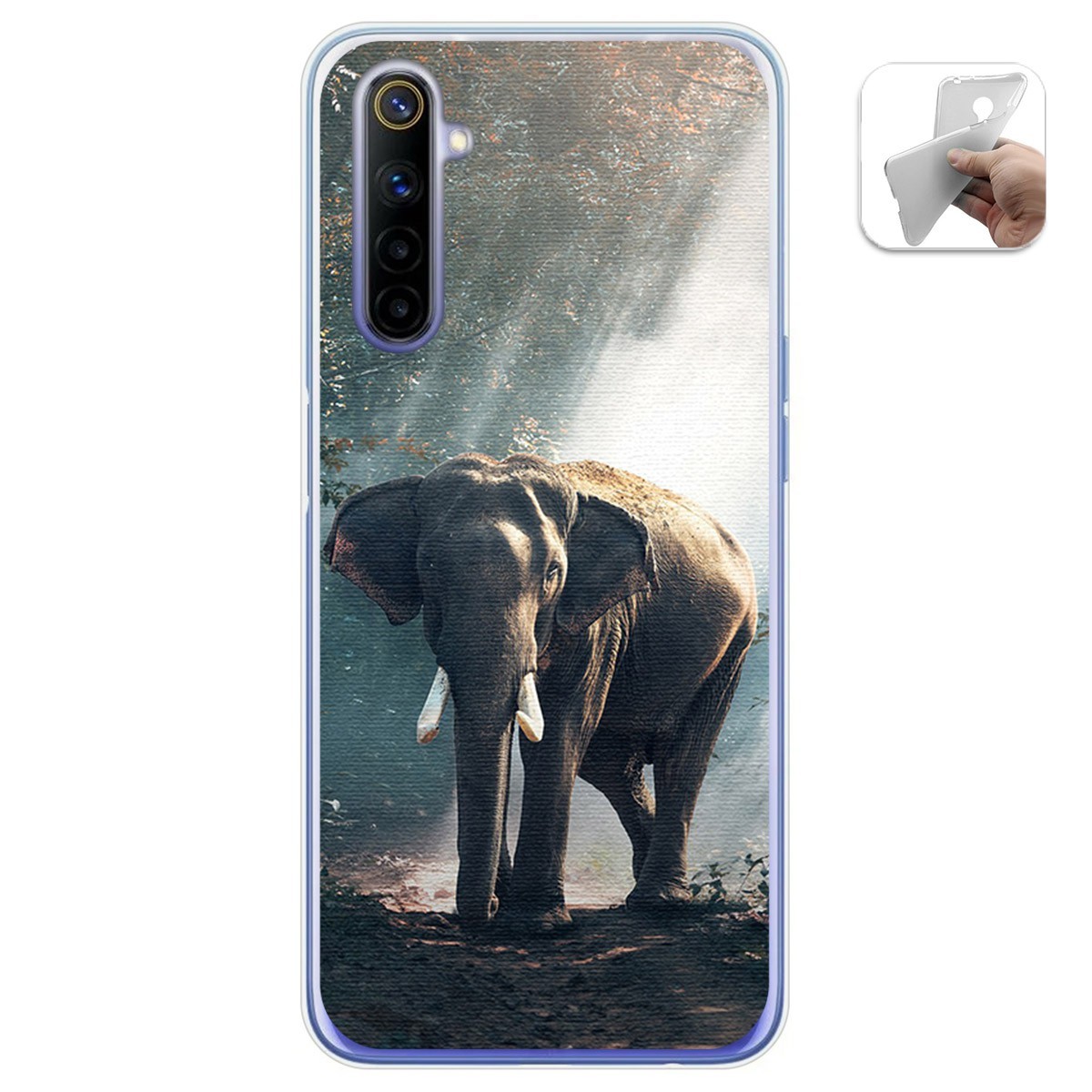 Funda Gel Tpu para Realme 6 diseño Elefante Dibujos