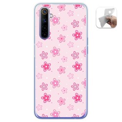 Funda Gel Tpu para Realme 6 diseño Flores Dibujos