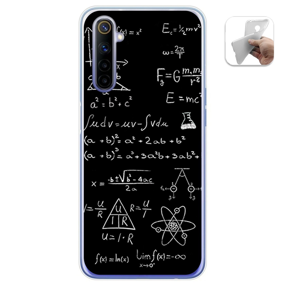 Funda Gel Tpu para Realme 6 diseño Formulas Dibujos