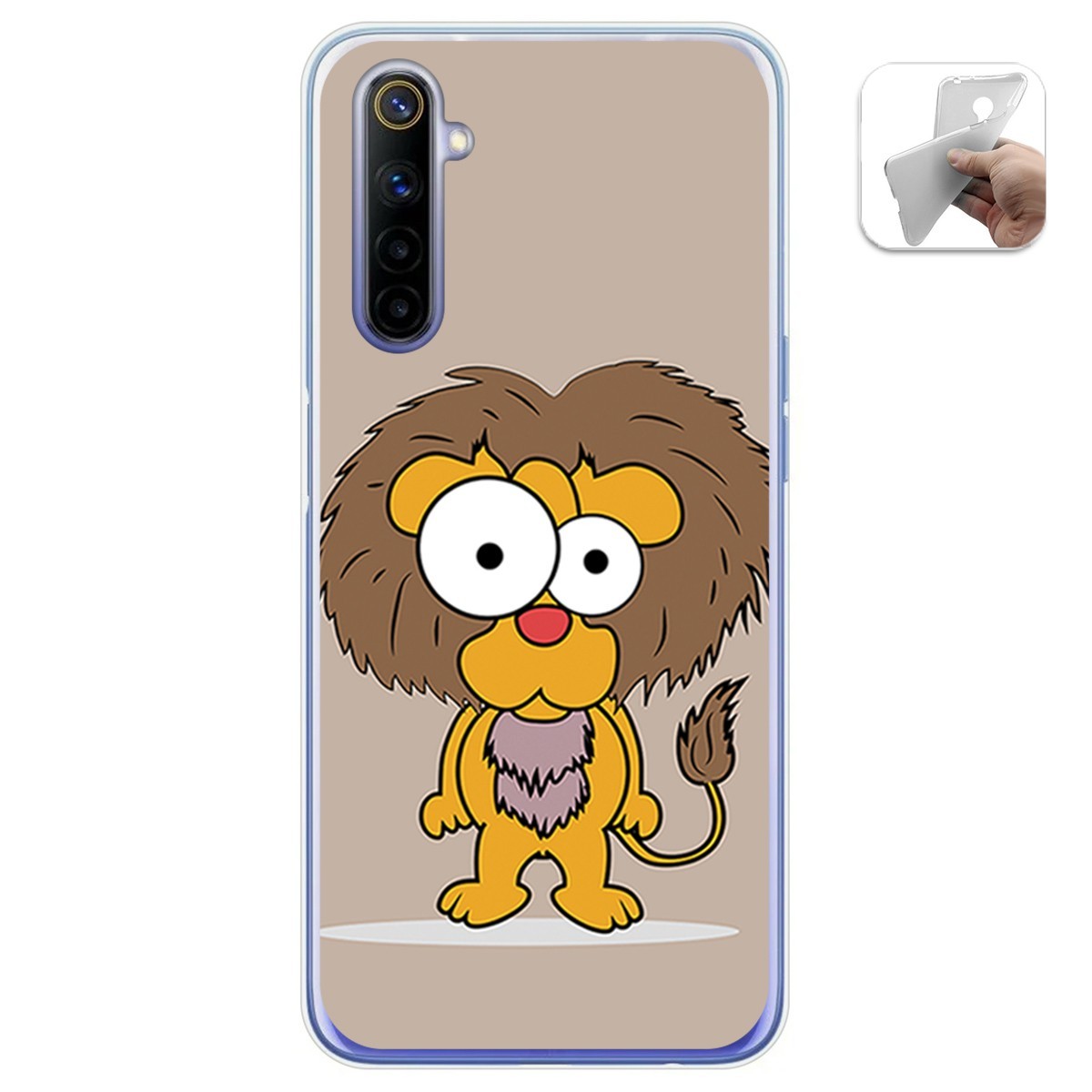 Funda Gel Tpu para Realme 6 diseño Leon Dibujos