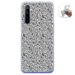 Funda Gel Tpu para Realme 6 diseño Letras Dibujos