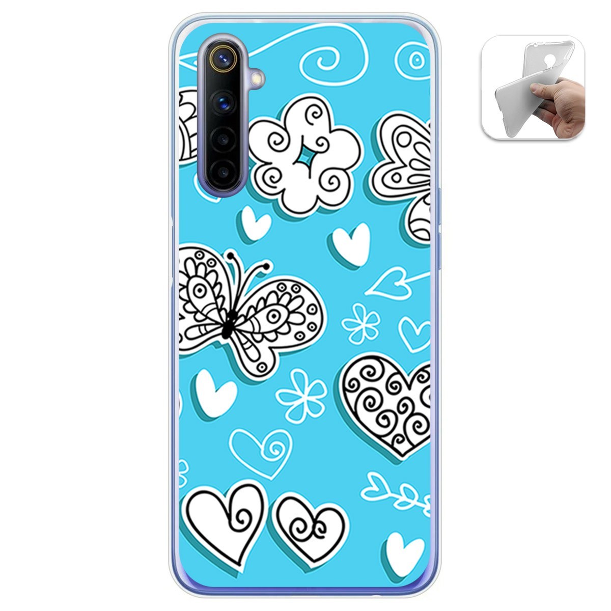 Funda Gel Tpu para Realme 6 diseño Mariposas Dibujos