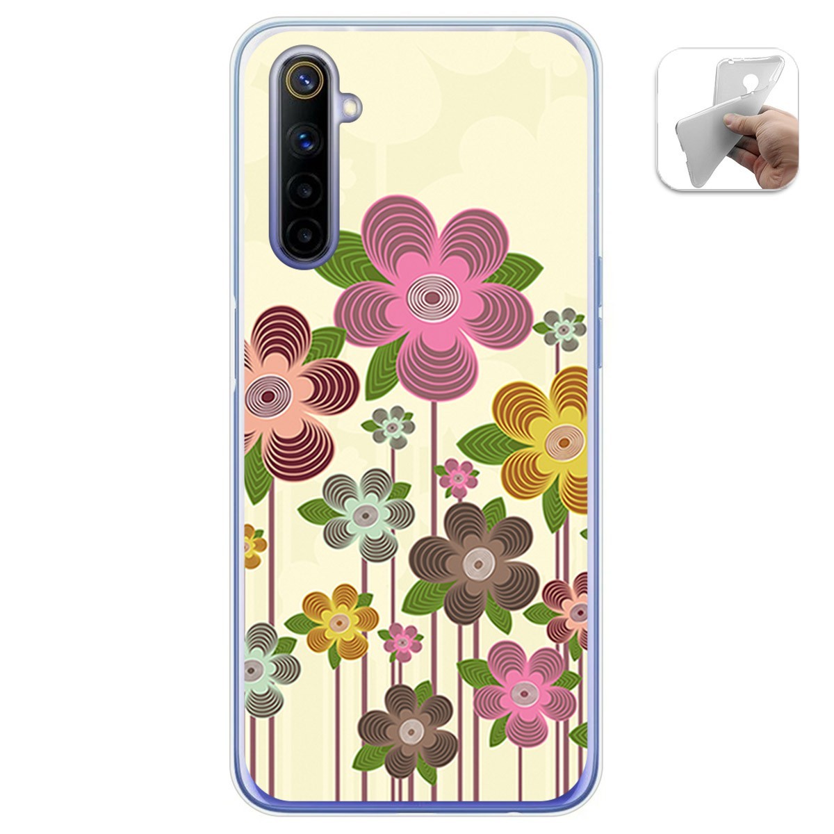 Funda Gel Tpu para Realme 6 diseño Primavera En Flor Dibujos