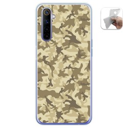 Funda Gel Tpu para Realme 6 diseño Sand Camuflaje Dibujos