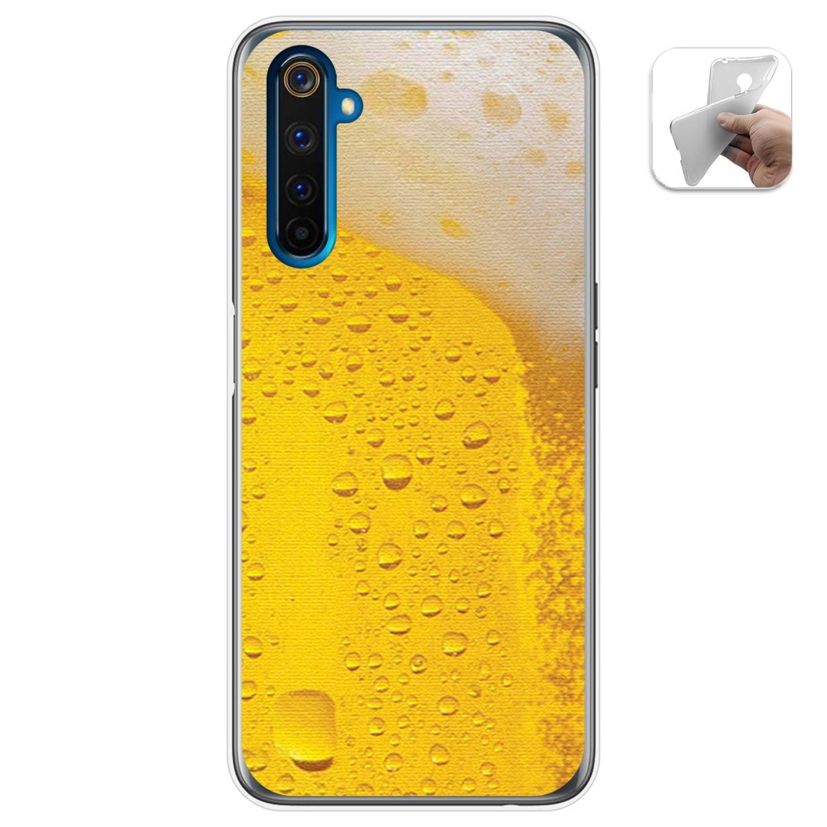 Funda Gel Tpu para Realme 6 Pro diseño Cerveza Dibujos