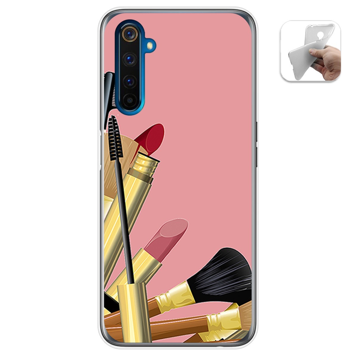 Funda Gel Tpu para Realme 6 Pro diseño Brochas Dibujos
