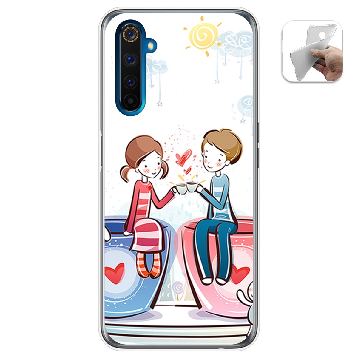 Funda Gel Tpu para Realme 6 Pro diseño Café Dibujos