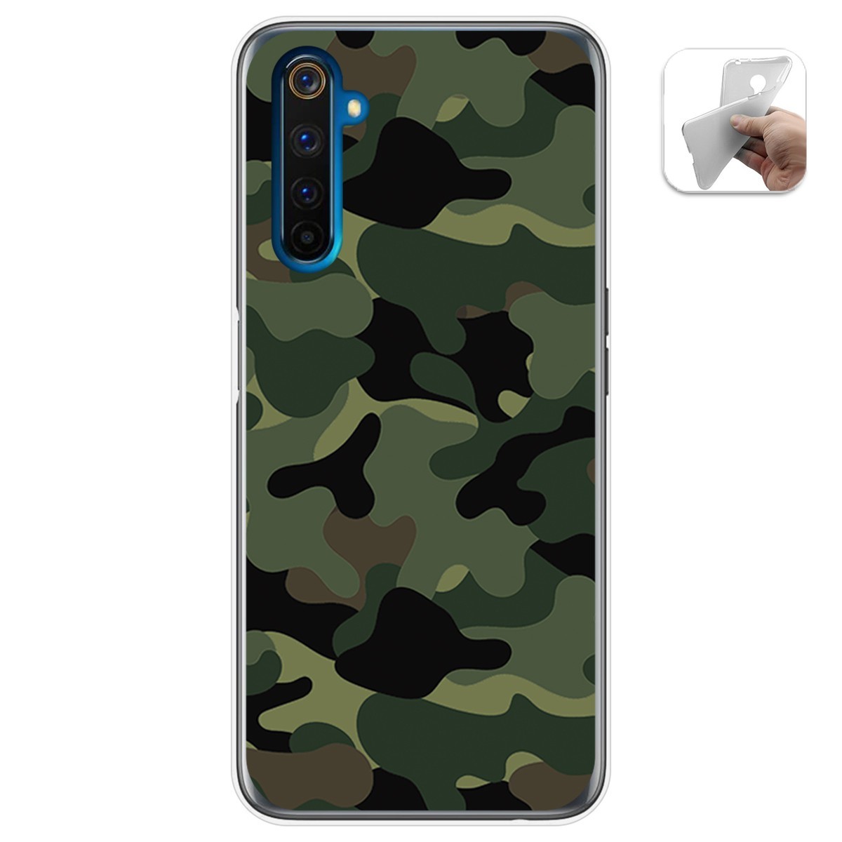 Funda Gel Tpu para Realme 6 Pro diseño Camuflaje Dibujos