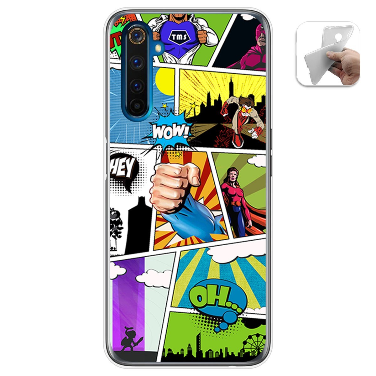 Funda Gel Tpu para Realme 6 Pro diseño Comic Dibujos