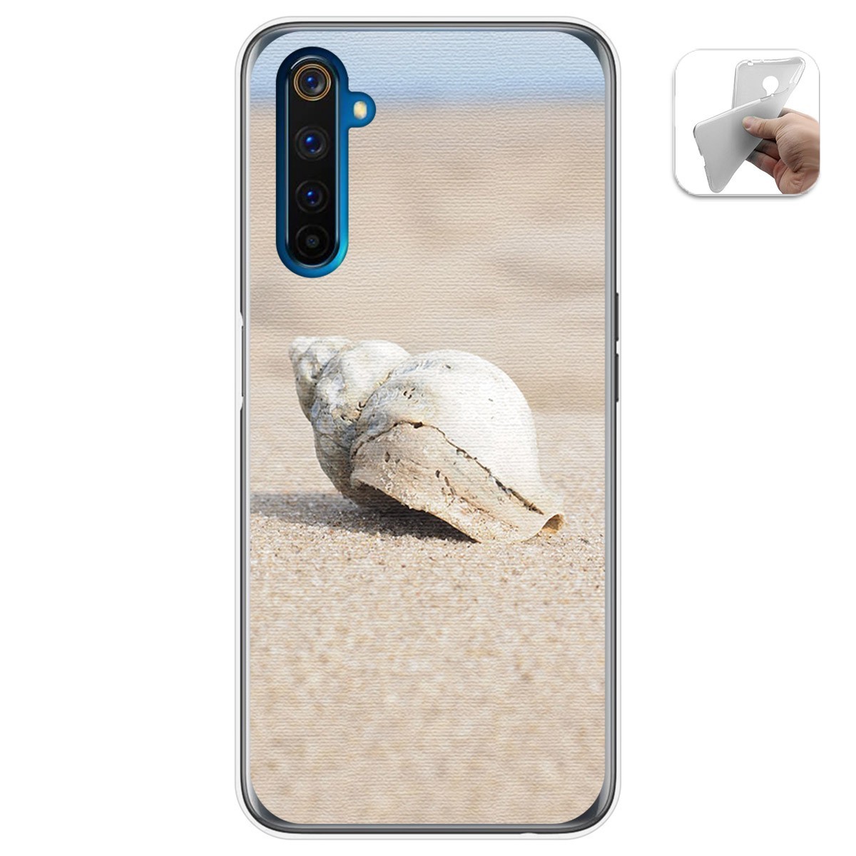 Funda Gel Tpu para Realme 6 Pro diseño Concha Dibujos