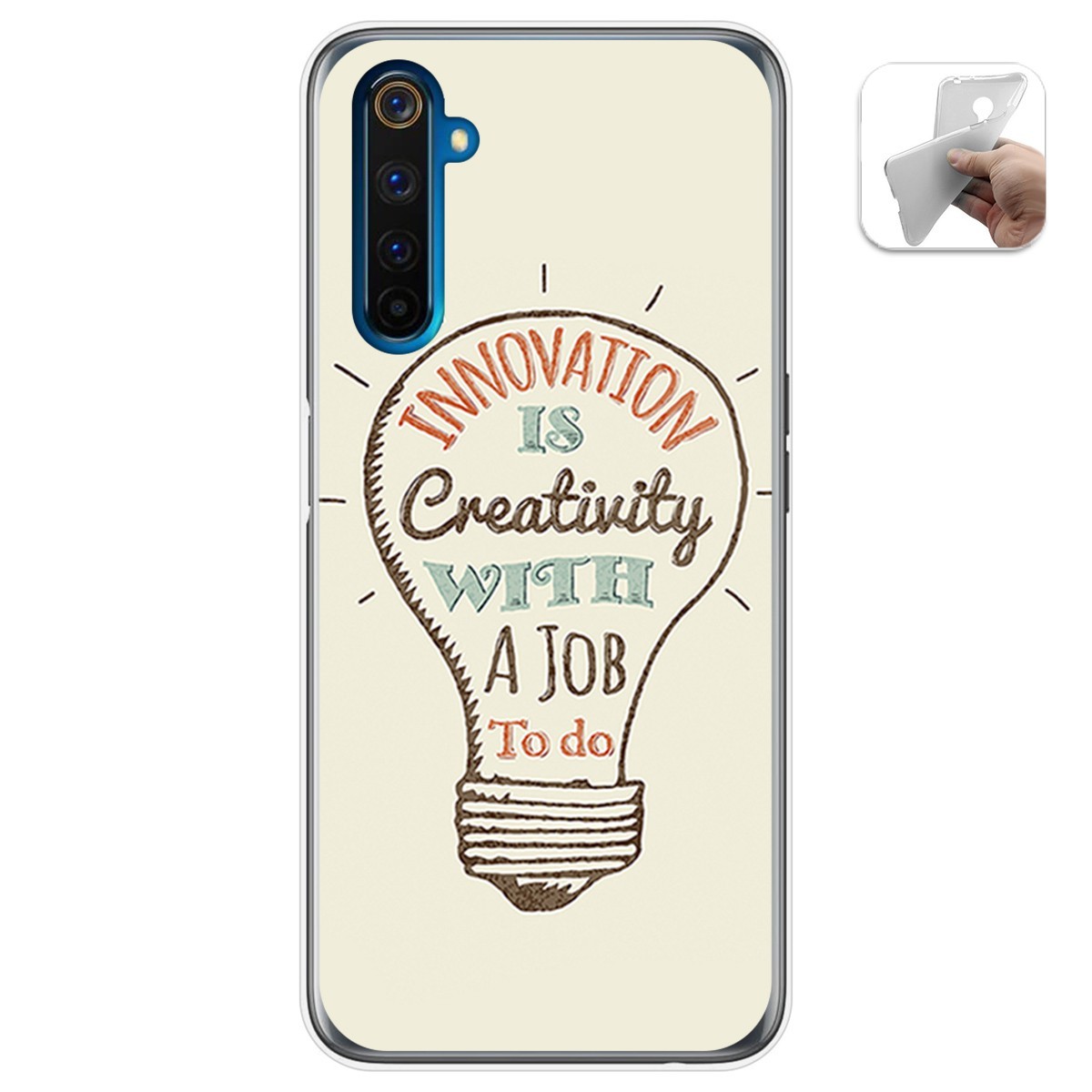 Funda Gel Tpu para Realme 6 Pro diseño Creativity Dibujos