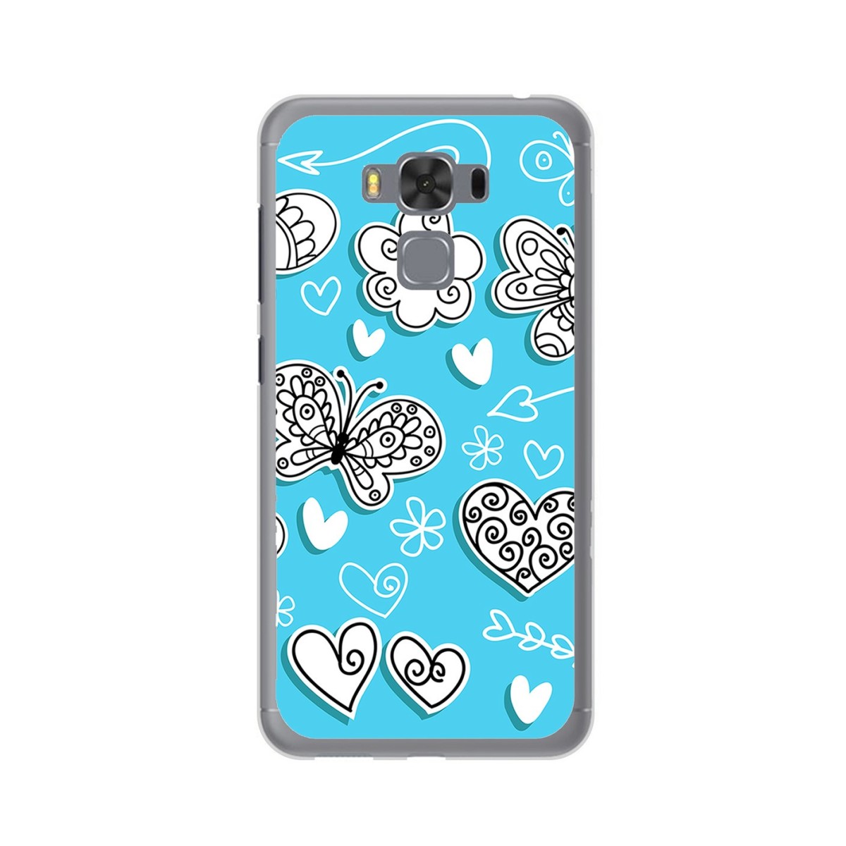 Funda Gel Tpu para Asus Zenfone 3 Max 5.5" Zc553Kl Diseño Mariposas Dibujos