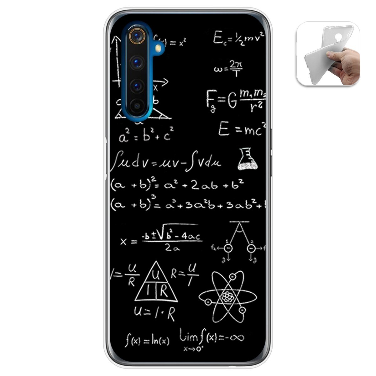 Funda Gel Tpu para Realme 6 Pro diseño Formulas Dibujos
