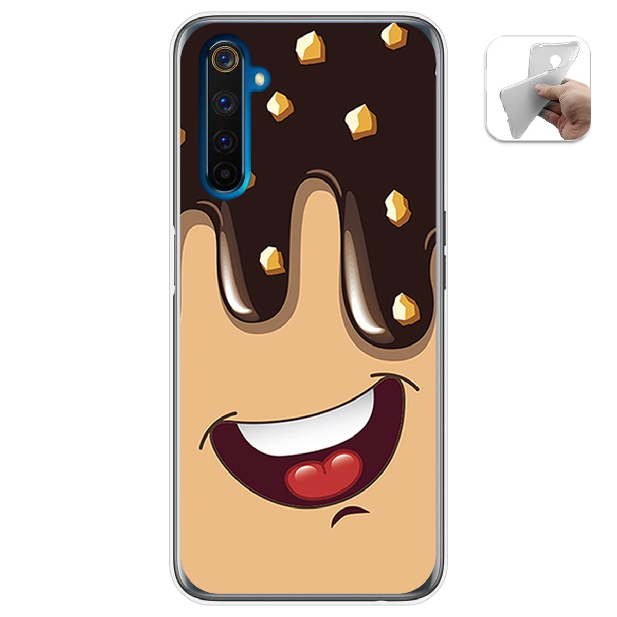 Funda Gel Tpu para Realme 6 Pro diseño Helado Chocolate Dibujos