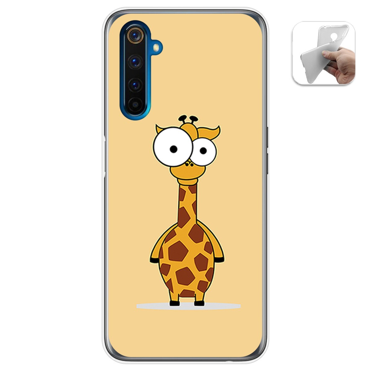 Funda Gel Tpu para Realme 6 Pro diseño Jirafa Dibujos