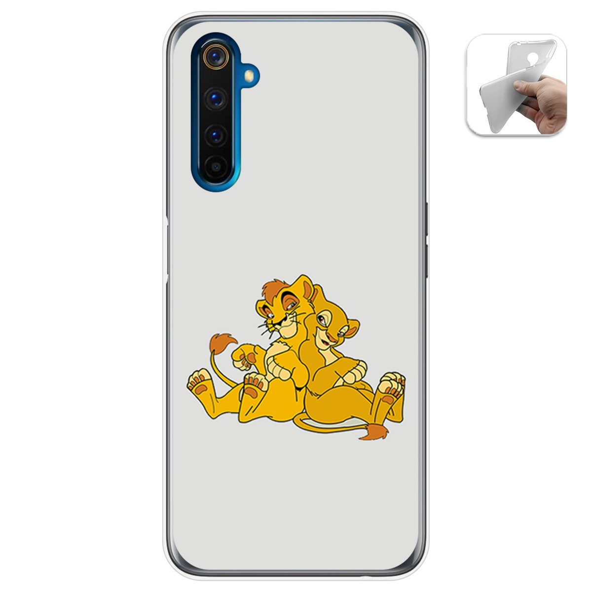 Funda Gel Tpu para Realme 6 Pro diseño Leones Dibujos