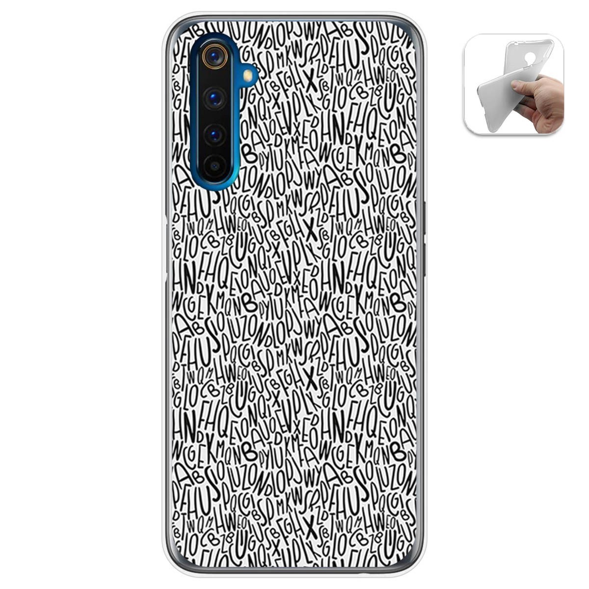 Funda Gel Tpu para Realme 6 Pro diseño Letras Dibujos