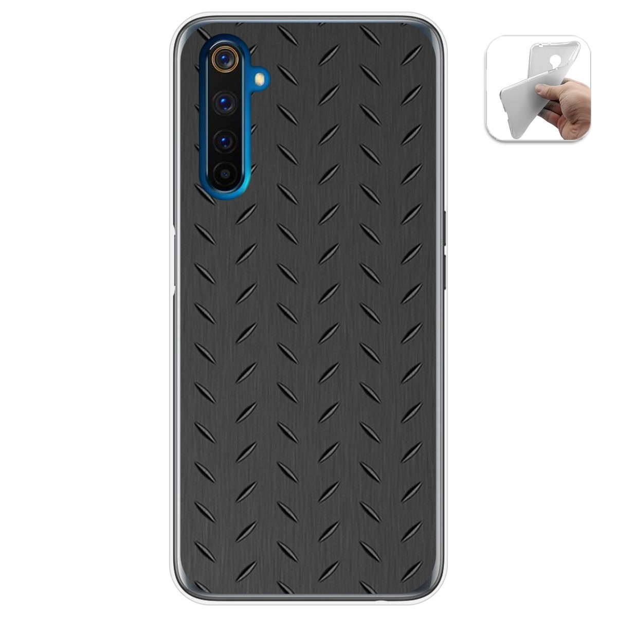 Funda Gel Tpu para Realme 6 Pro diseño Metal Dibujos