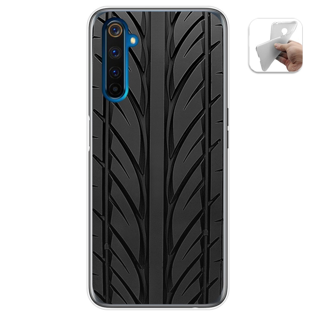 Funda Gel Tpu para Realme 6 Pro diseño Neumatico Dibujos