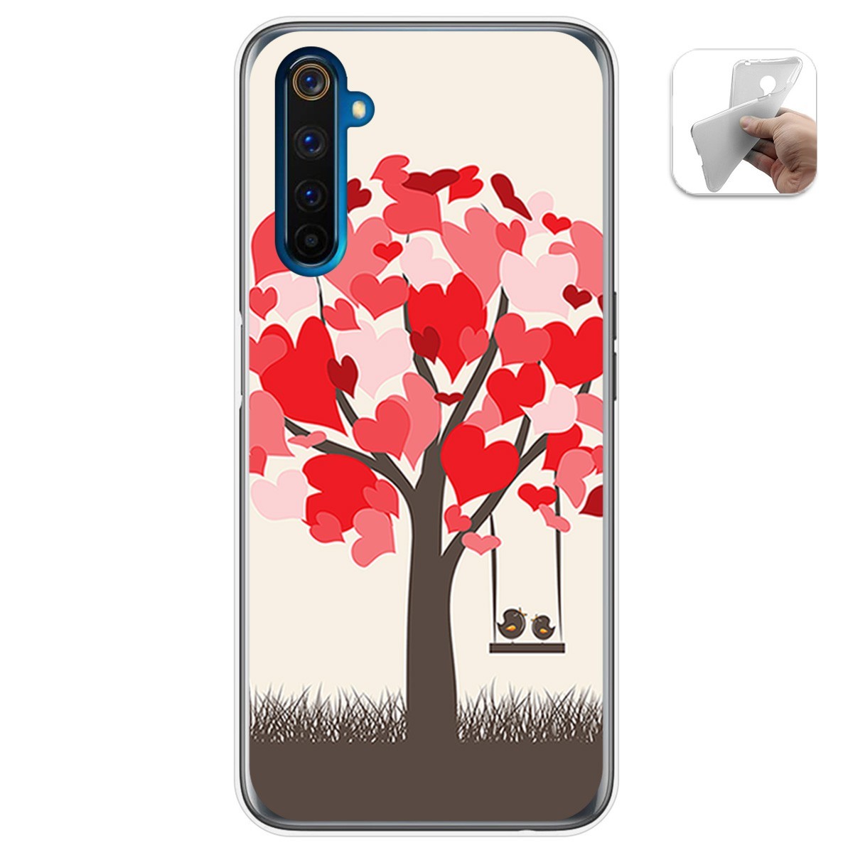 Funda Gel Tpu para Realme 6 Pro diseño Pajaritos Dibujos