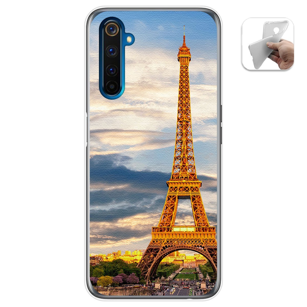 Funda Gel Tpu para Realme 6 Pro diseño Paris Dibujos