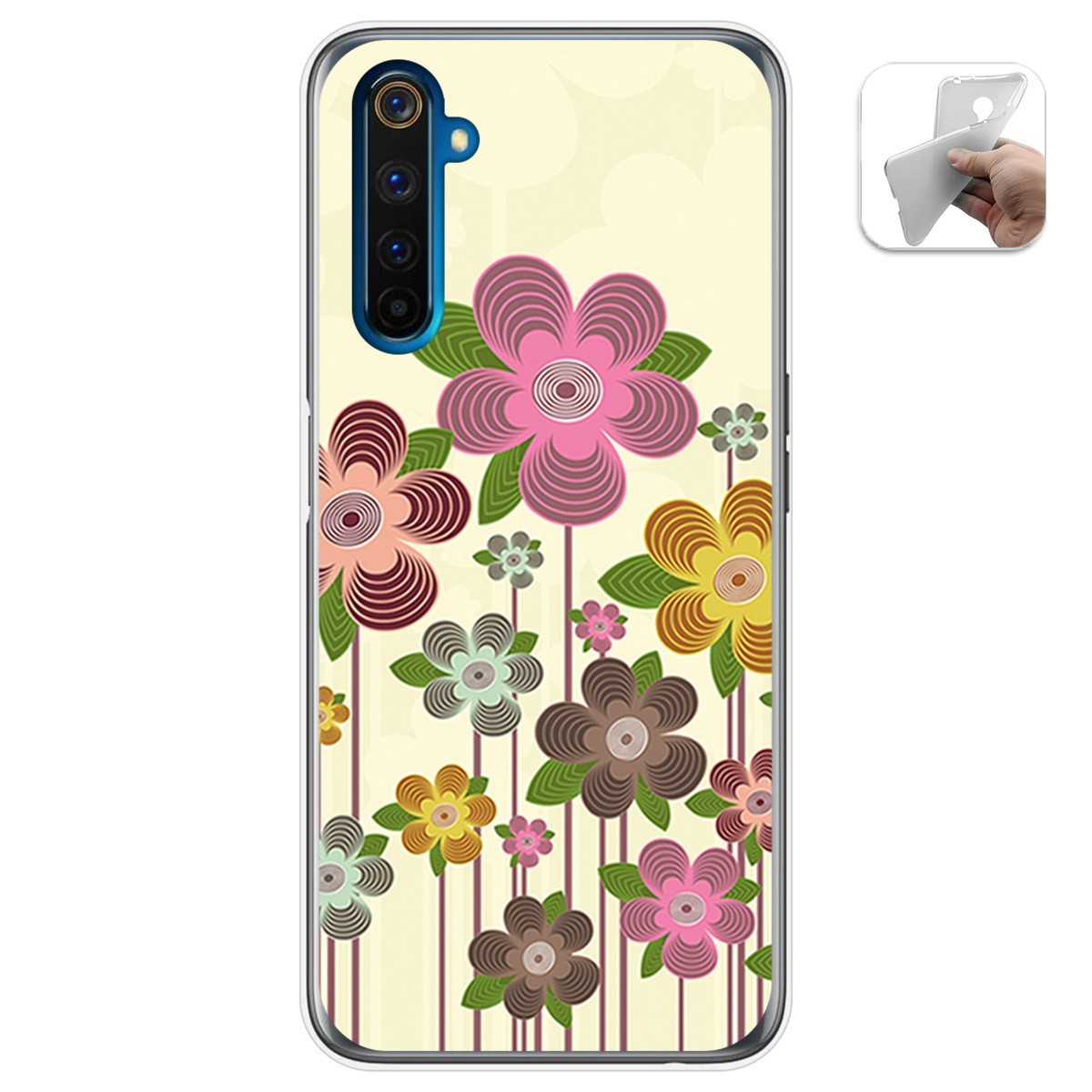 Funda Gel Tpu para Realme 6 Pro diseño Primavera En Flor Dibujos