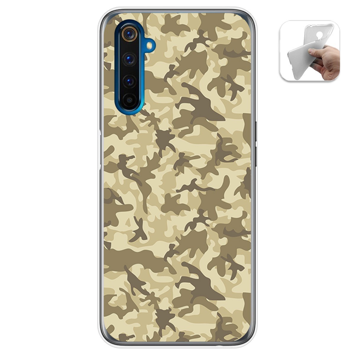 Funda Gel Tpu para Realme 6 Pro diseño Sand Camuflaje Dibujos