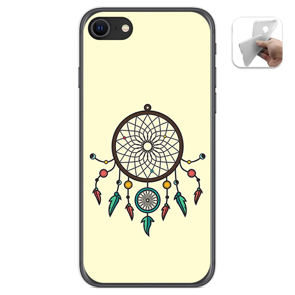 Funda Gel Tpu para Iphone SE 2020 diseño Atrapasueños Dibujos