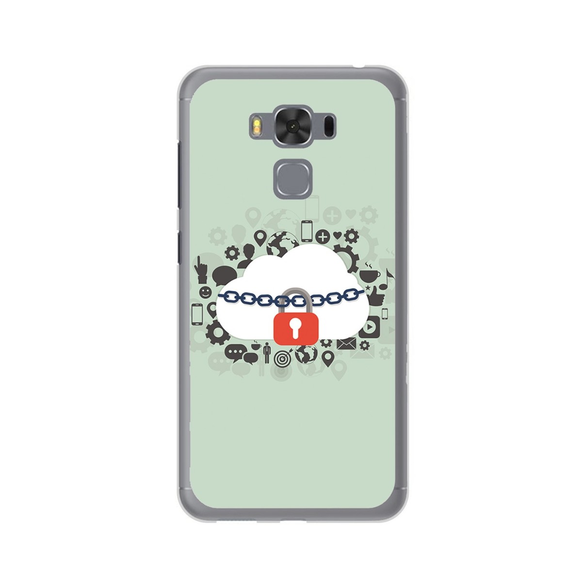 Funda Gel Tpu para Asus Zenfone 3 Max 5.5" Zc553Kl Diseño Nube Dibujos