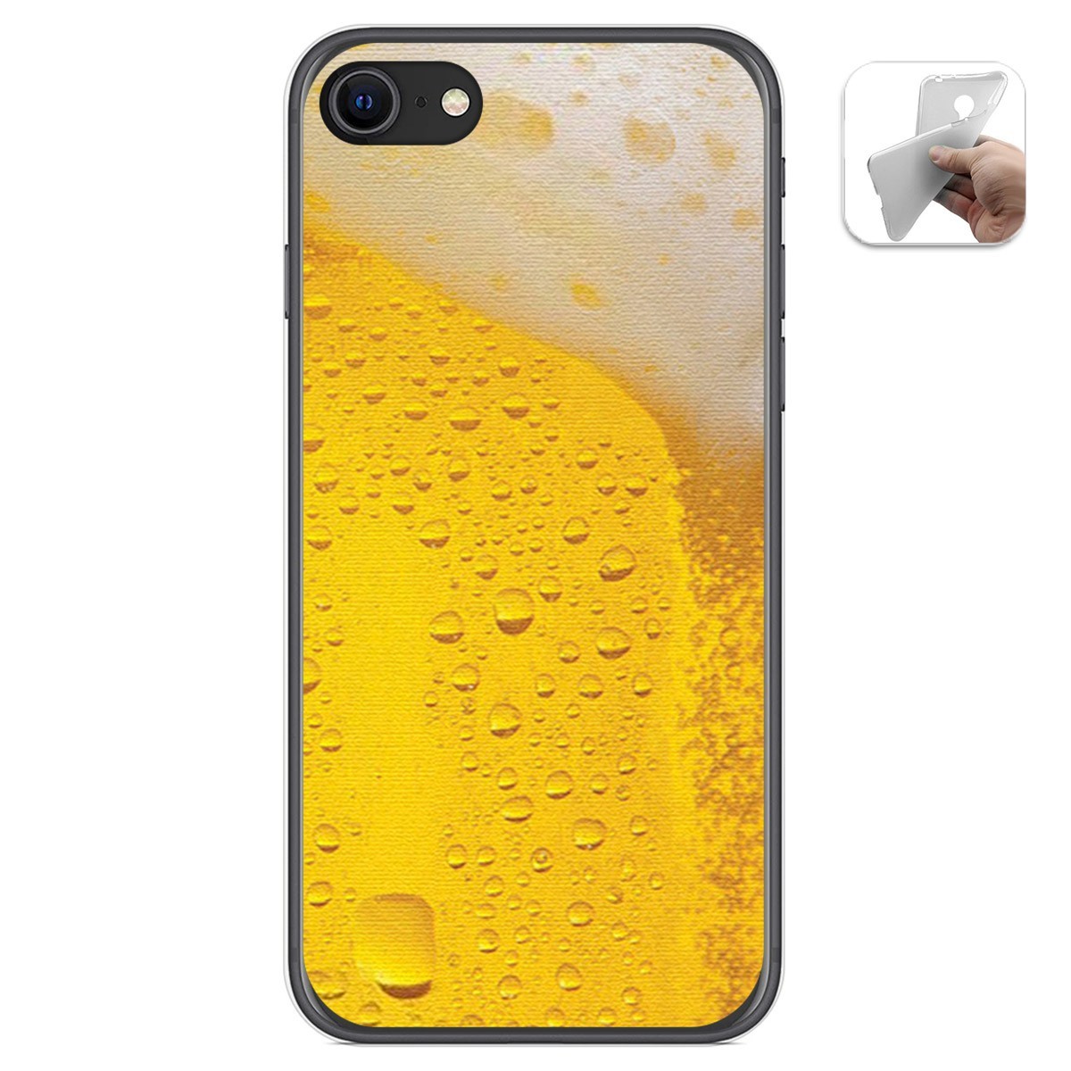 Funda Gel Tpu para Iphone SE 2020 diseño Cerveza Dibujos