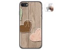 Funda Gel Tpu para Iphone SE 2020 diseño Corazones Madera Dibujos