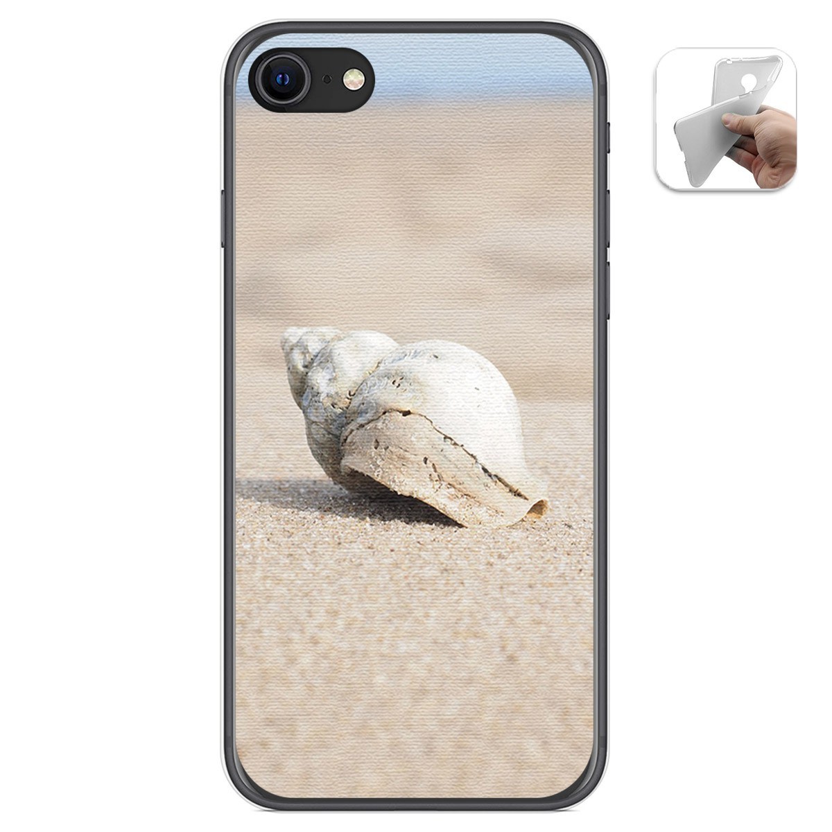 Funda Gel Tpu para Iphone SE 2020 diseño Concha Dibujos
