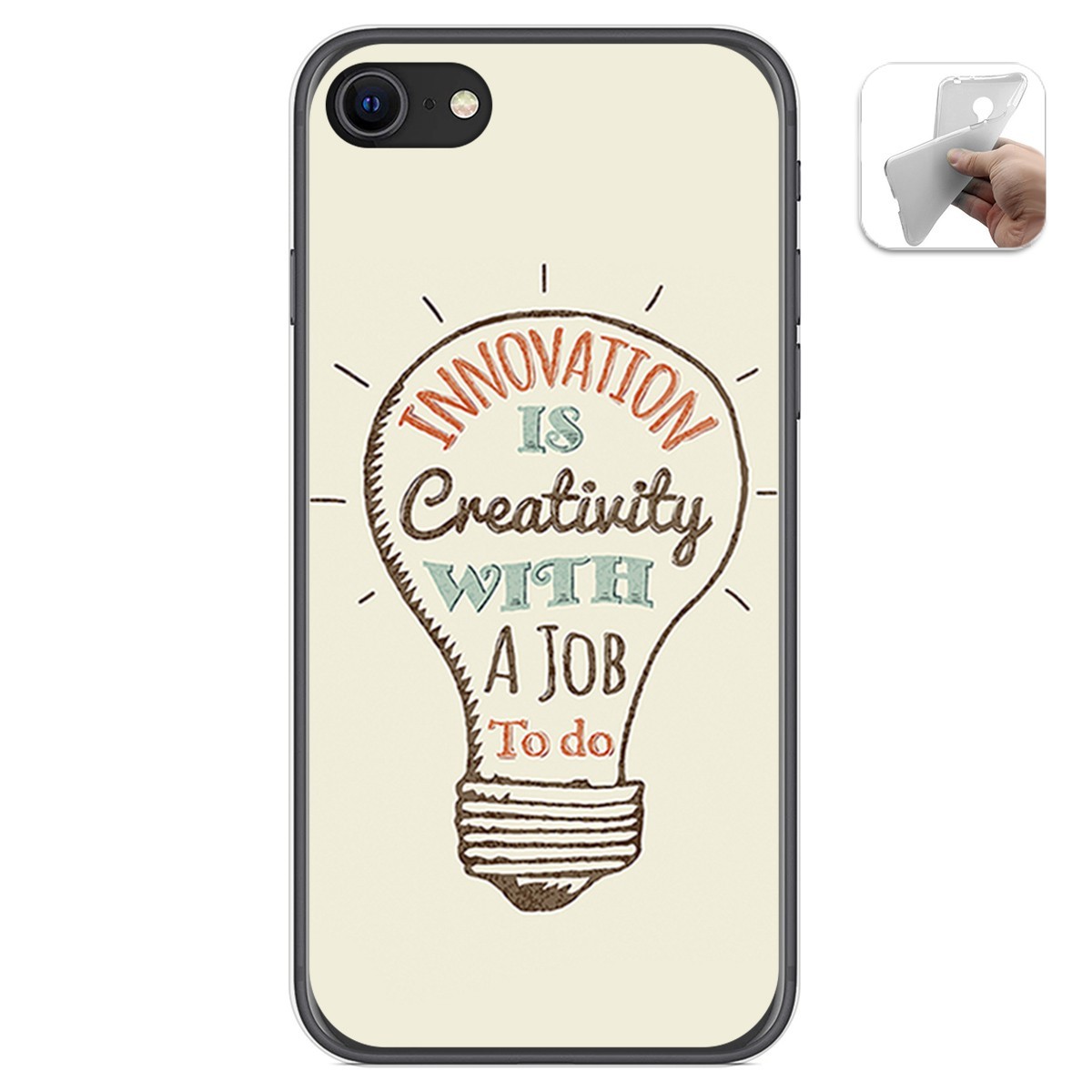 Funda Gel Tpu para Iphone SE 2020 diseño Creativity Dibujos