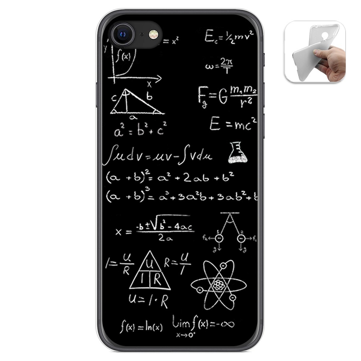 Funda Gel Tpu para Iphone SE 2020 diseño Formulas Dibujos