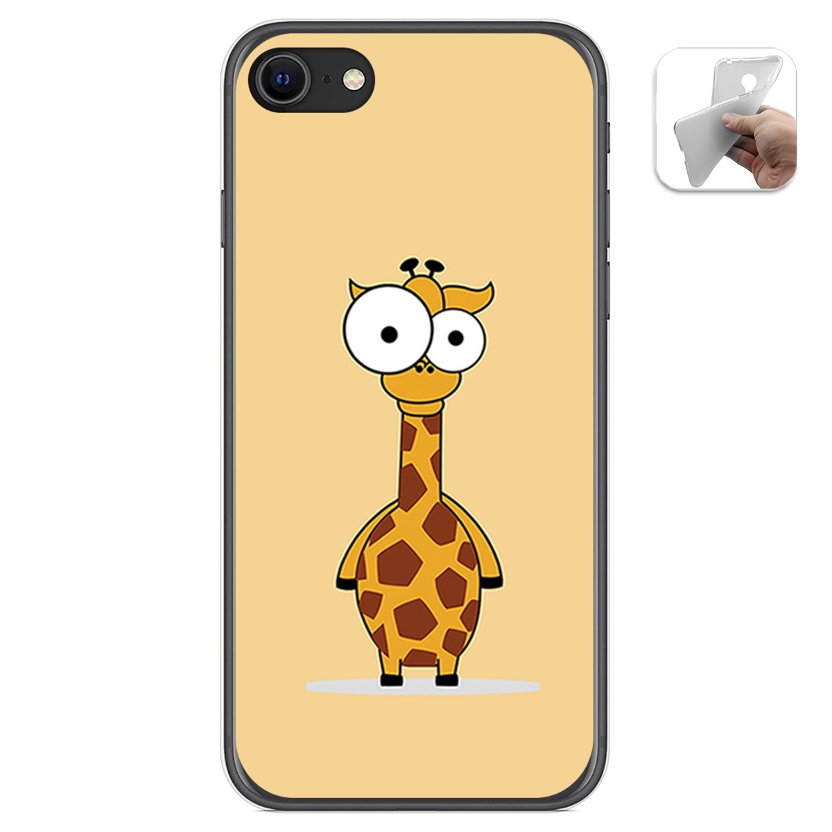 Funda Gel Tpu para Iphone SE 2020 diseño Jirafa Dibujos