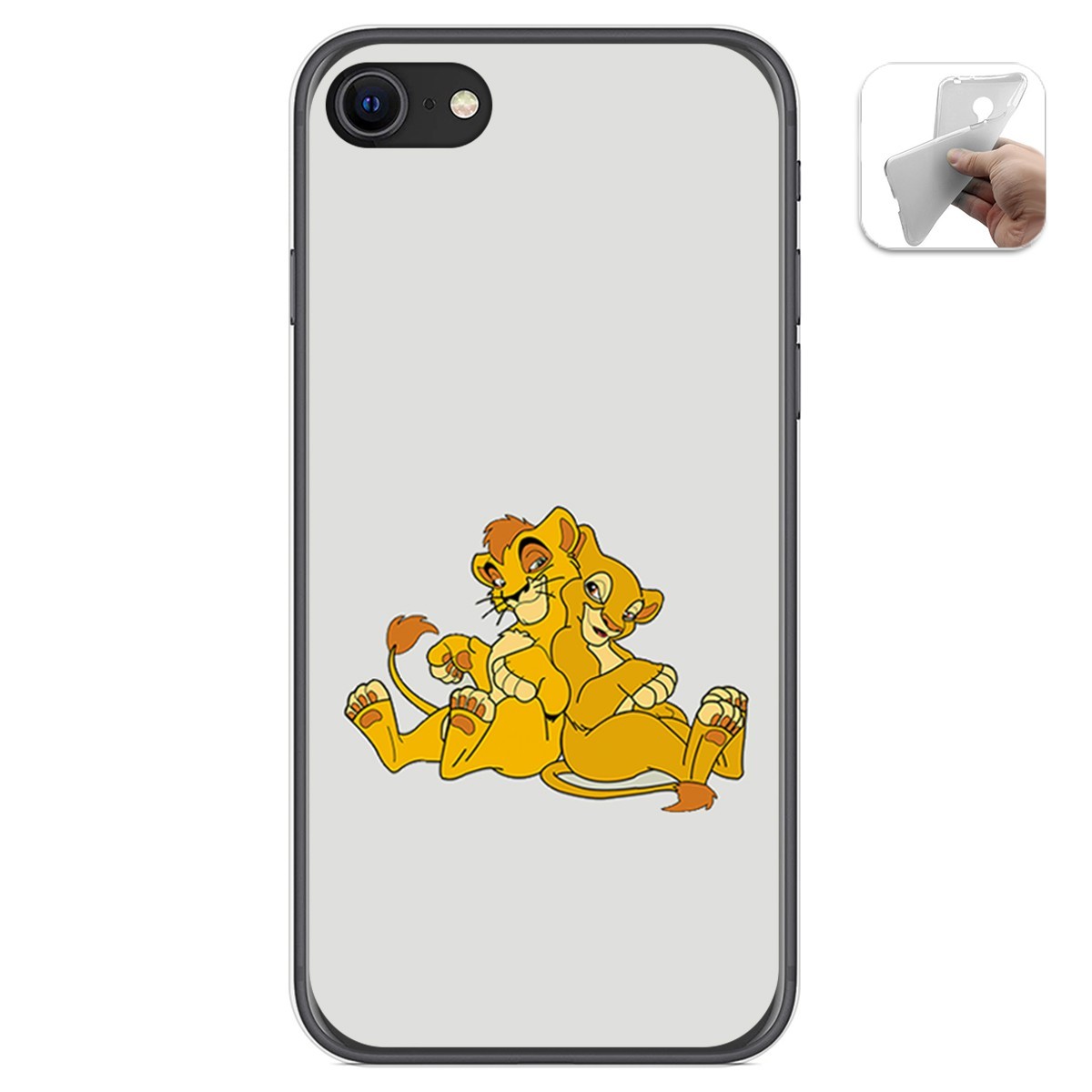 Funda Gel Tpu para Iphone SE 2020 diseño Leones Dibujos