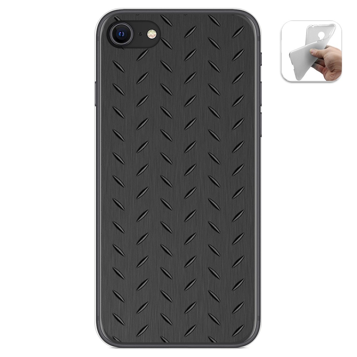 Funda Gel Tpu para Iphone SE 2020 diseño Metal Dibujos