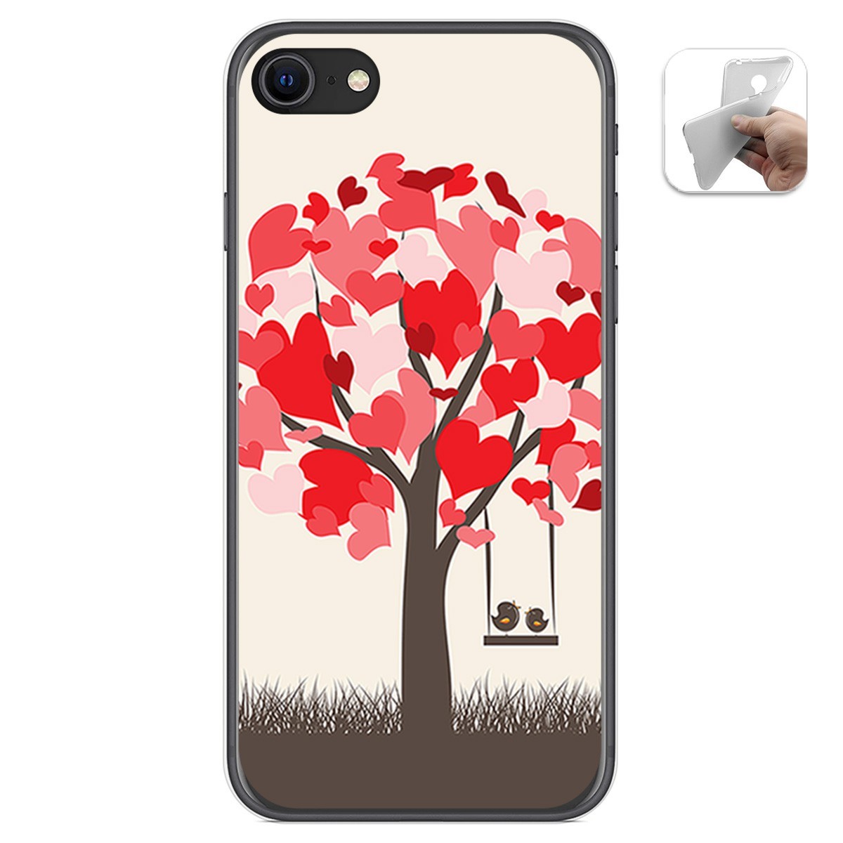 Funda Gel Tpu para Iphone SE 2020 diseño Pajaritos Dibujos