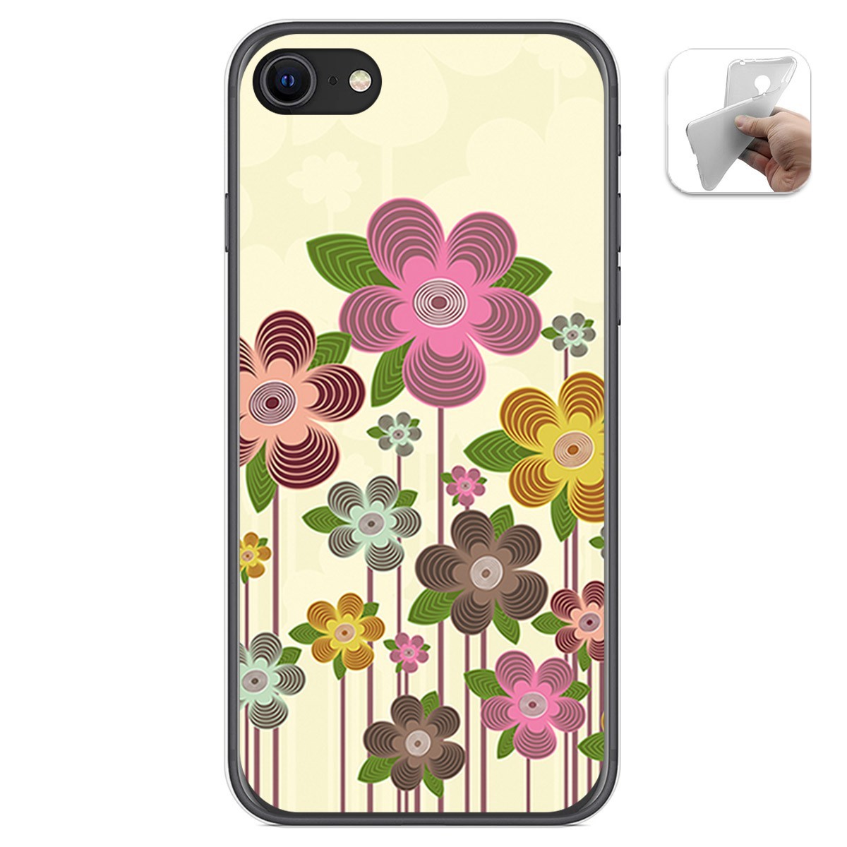 Funda Gel Tpu para Iphone SE 2020 diseño Primavera En Flor Dibujos