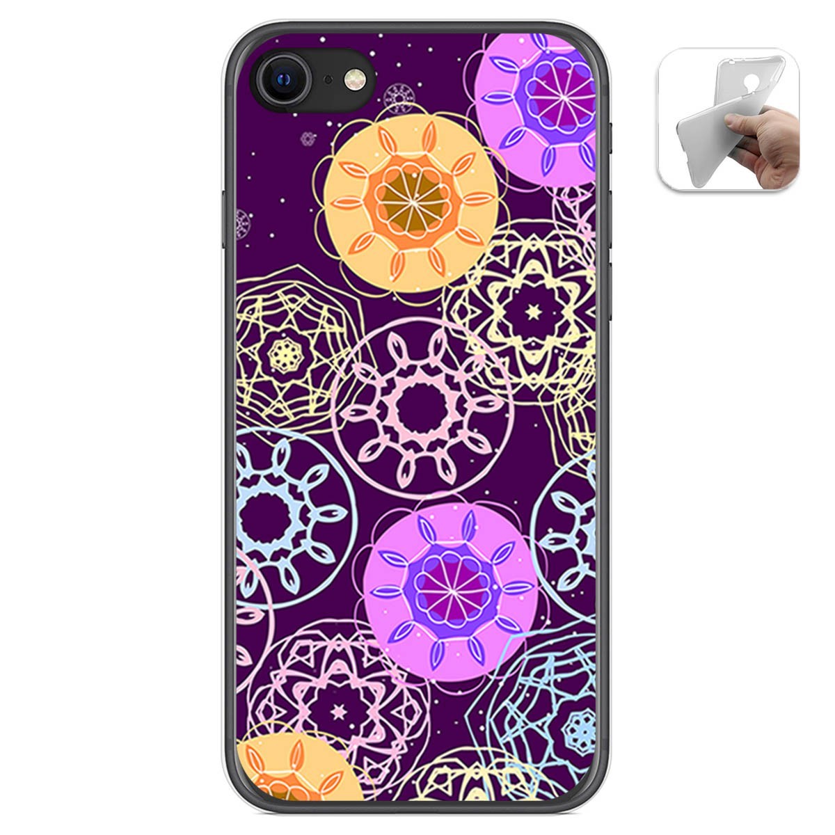 Funda Gel Tpu para Iphone SE 2020 diseño Radial Dibujos
