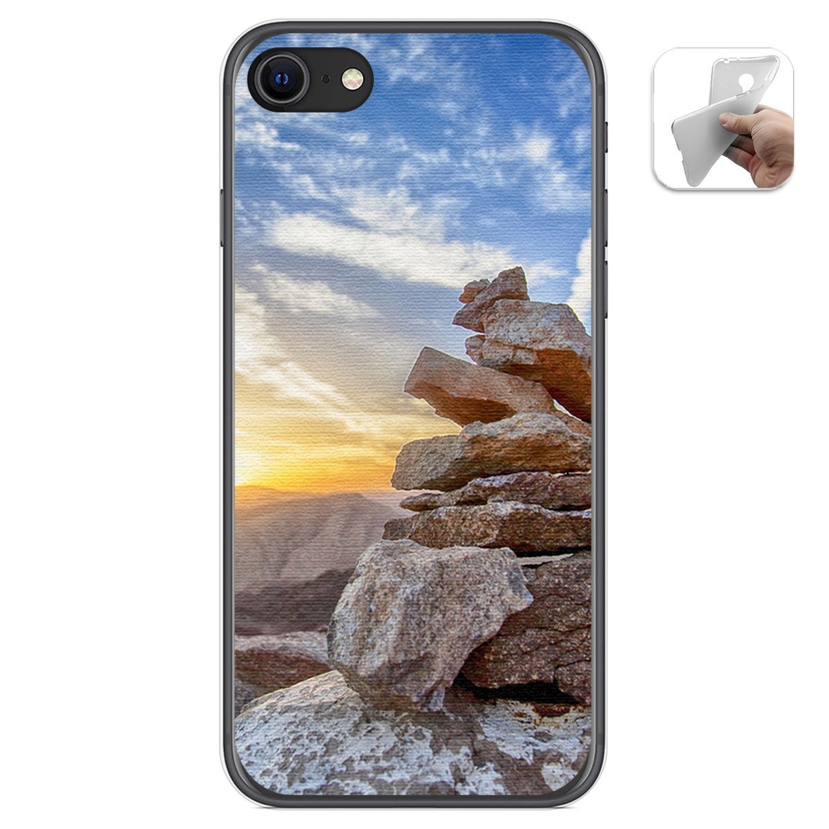 Funda Gel Tpu para Iphone SE 2020 diseño Sunset Dibujos