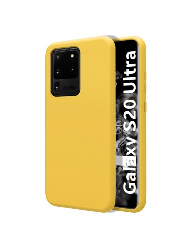 Funda Silicona Líquida Ultra Suave para Samsung Galaxy S20 Ultra color Amarilla