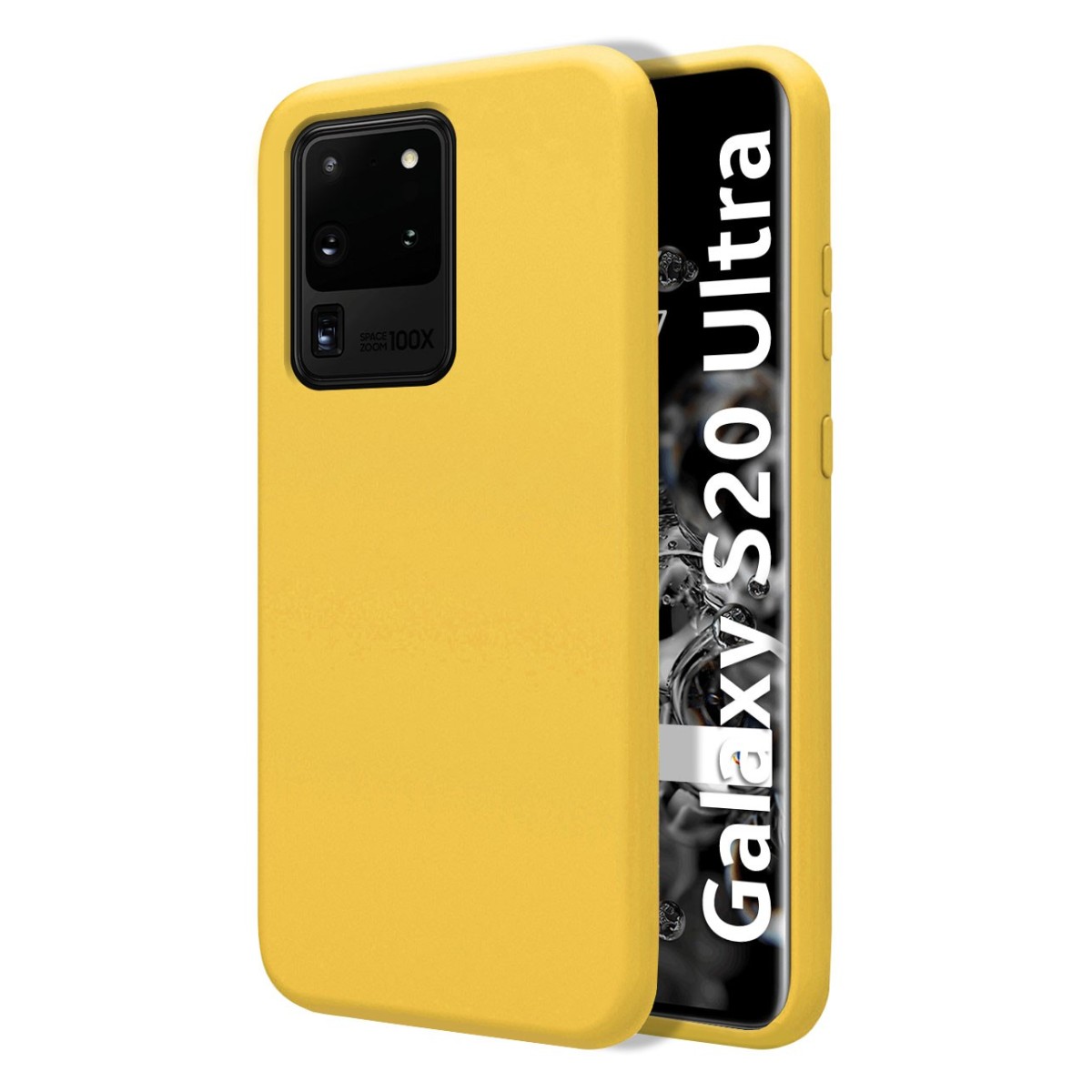 Funda Silicona Líquida Ultra Suave para Samsung Galaxy S20 Ultra color Amarilla