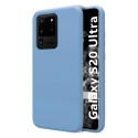 Funda Silicona Líquida Ultra Suave para Samsung Galaxy S20 Ultra color Azul Celeste