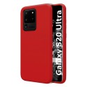 Funda Silicona Líquida Ultra Suave para Samsung Galaxy S20 Ultra color Roja