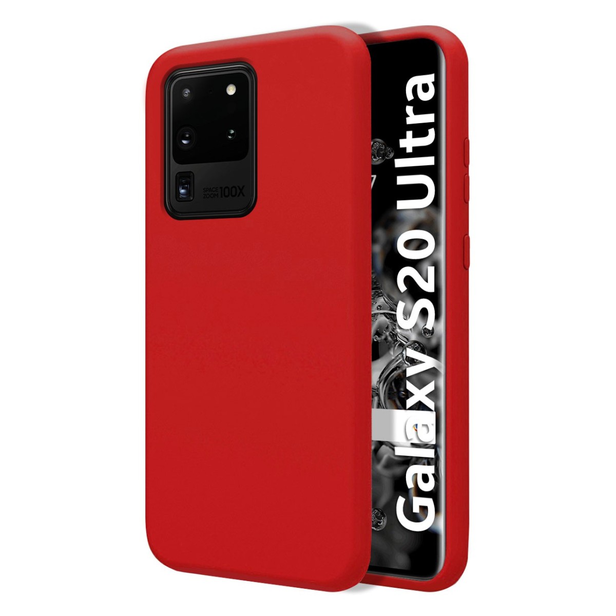 Funda Silicona Líquida Ultra Suave para Samsung Galaxy S20 Ultra color Roja
